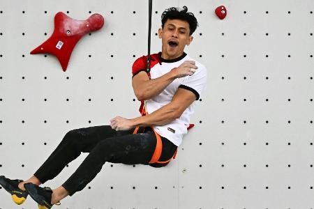 Speed-Klettern: Weltrekord reicht nur zu Bronze Speed-Klettern: Weltrekord reicht nur zu Bronze