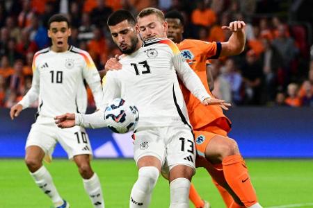 Sturm: Deniz Undav (bis 64.) - Note: 1,5 - Spielte anstelle des verletzten Füllkrug. Setzte seinen Körper immer wieder clever ein. Stand beim 1:1 goldrichtig in Mittelstürmerposition, leitete sein erstes Länderspieltor sogar selbst ein. Den zweite deutschen Treffer legte der VfB-Profi für Kimmich auf.