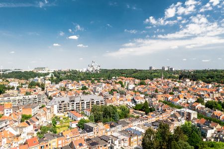 Luftaufnahme der Stadt Brüssel mit Atomium