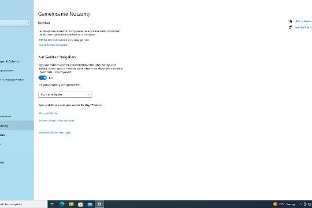 Die Einstellungen für Nearby Share in Windows 10.
