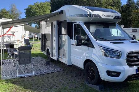 Wohnmobil, Markise, Campinglatz, Vorzeltteppich, Camping