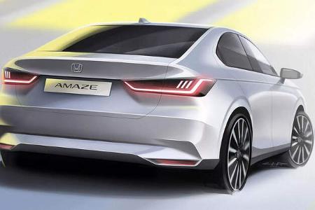 Honda Amaze Kompakt-Limousine Indien Teaser