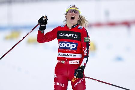 Nach 1000 Tagen: Johaug triumphiert erstmals nach Comeback Nach 1000 Tagen: Johaug triumphiert erstmals nach Comeback