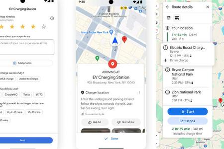 02/2024 Google Maps Elektroauto Ladeplanung neue Funktionen KI