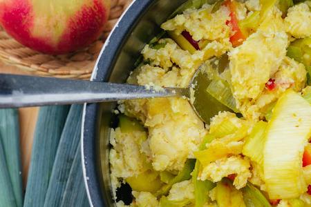  Kartoffel-Lauch-Stampfgericht mit Apfel