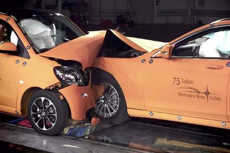 Crashtest Smart Fortwo Mercedes S-Klasse