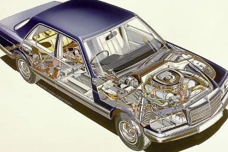 Mercedes W126 Schnittzeichnung