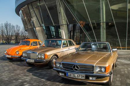 VW Käfer, Mercedes-Benz W123, Mercedes-Benz R107