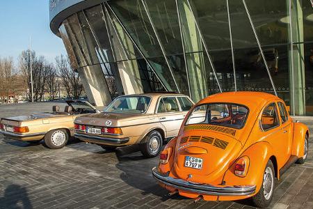 VW Käfer, Mercedes-Benz W123, Mercedes-Benz R107