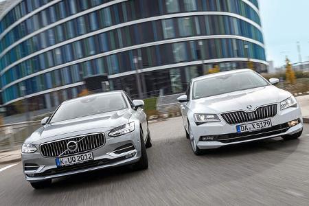 Skoda Superb 2.0 TSI 4x4, Volvo S90 T5 Front