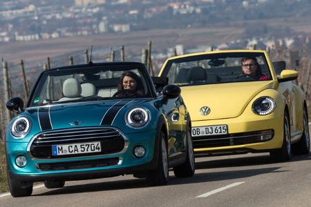 Mini Cooper Cabrio, VW Beetle Cabrio 1.4 TSI, Frontansicht