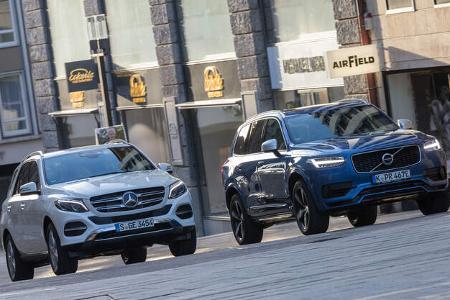 Mercedes GLE 500e, Volvo XC90 T8, Frontansicht