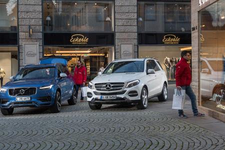 Mercedes GLE 500e, Volvo XC90 T8, Impression