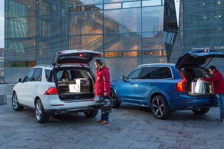 Mercedes GLE 500e, Volvo XC90 T8, Kofferraum