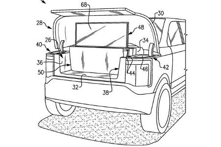 Ford USA Frunk Patent Tisch TV Werkbank
