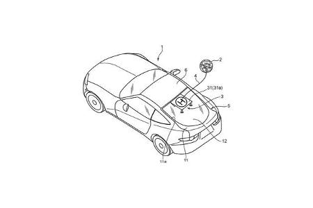 Mazda Patent, Drohnen-Landeplatz am Auto