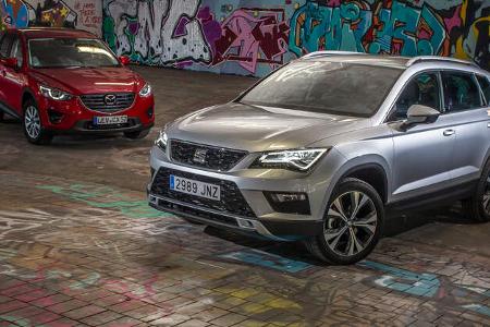 Mazda CX-5 2.0 G 165, Seat Ateca 1.4 TSI, Seitenansicht