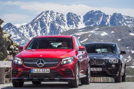 BMW X4, Mercedes GLC Coupé, Frontansicht BMW X4, Mercedes GLC Coupé, Frontansicht