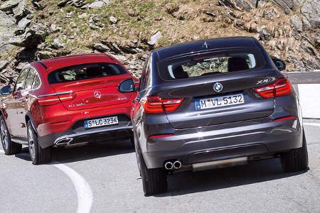 BMW X4, Mercedes GLC Coupé, Heckansicht