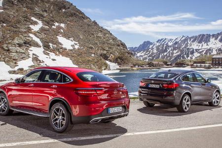BMW X4, Mercedes GLC Coupé, Heckansicht