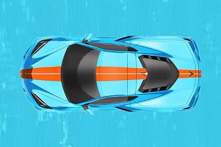 2021er Corvette C8 mit Gulf Oil Lackierung