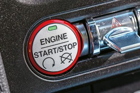 Ford Mustang GT Fastback 5.0 V8, Startknopf