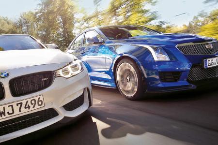 BMW M3 Competition, Cadillac ATS-V, Frontansicht BMW M3 Competition, Cadillac ATS-V, Frontansicht