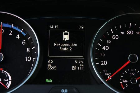 VW e-Golf, Anzeigeinstrumente