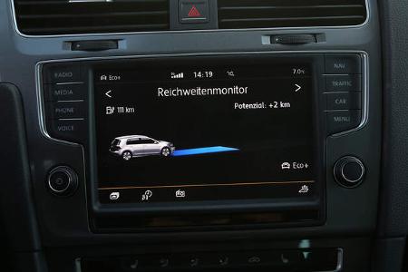 VW e-Golf, Mittelkonsole