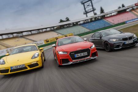 Audi TT RS Coupé, BMW M2 Coupé, Porsche 718 Cayman S
