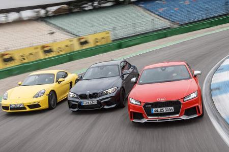 Audi TT RS Coupé, BMW M2 Coupé, Porsche 718 Cayman S