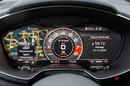Audi TT RS Coupé, Anzeigeinstrumente