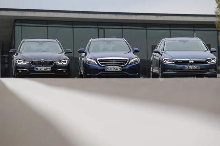 BMW 320d Touring xDrive, Mercedes C 250 d T 4Matic, VW Passat Variant 2.0 TDI 4Motion