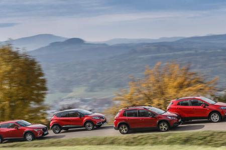 Mazda CX-3 Skyactiv-D 105, Opel Mokka X 1.6 CDTI, Peugeot 2008 BlueHDi 120, Renault Captur dCi 110