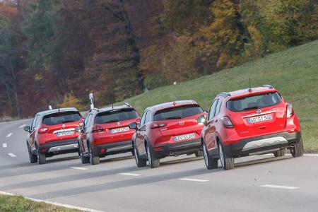 Mazda CX-3 Skyactiv-D 105, Opel Mokka X 1.6 CDTI, Peugeot 2008 BlueHDi 120, Renault Captur dCi 110
