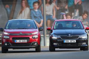 Skoda Fabia 1.4 TDI, Citroën C3 BlueHDi 100, Frontansicht