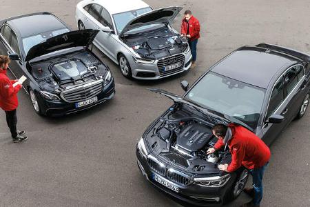 Audi A6 3.0 TDI Quattro, BMW 530d, Mercedes E 350 d