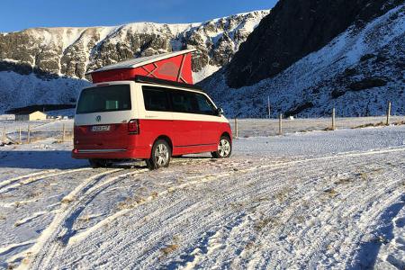 VW T6 California Bulli Camping Lofoten Norwegen