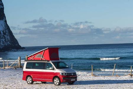 VW T6 California Bulli Camping Lofoten Norwegen