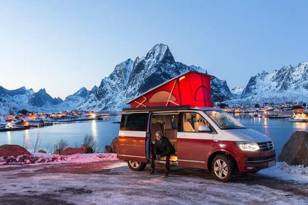 VW T6 California Bulli Camping Lofoten Norwegen
