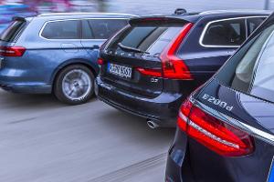 Mercedes E 200 T, Volvo V90, VW Passat Variant 