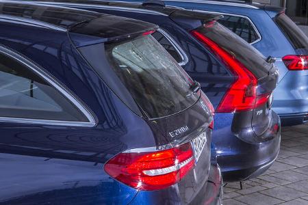 Mercedes E 200 T, Volvo V90, VW Passat Variant 