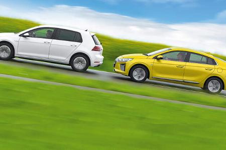 Hyundai Ioniq, VW e-Golf