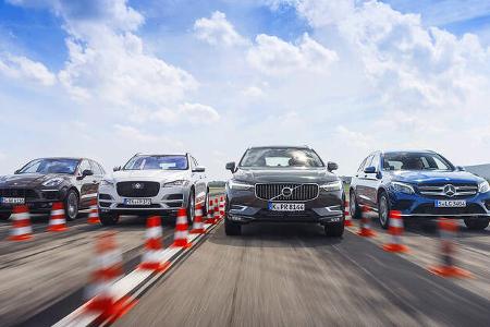 Jaguar F-Pace, Mercedes GLC, Porsche Macan, Volvo XC60 Vergleichstest Jaguar F-Pace, Mercedes GLC, Porsche Macan, Volvo XC60 Vergleichstest