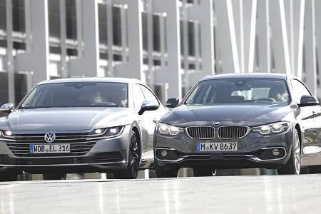 BMW 430d Gran Coupé xDrive Luxury Line, VW Arteon 2.0 TDI 4Motion Elegance, Exterieur BMW 430d Gran Coupé xDrive Luxury Line, VW Arteon 2.0 TDI 4Motion Elegance, Exterieur