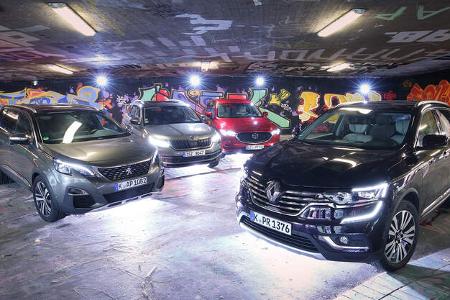 Mazda CX-5 D 175 AWD Sports-Line, Peugeot 5008 BlueHdi 180 GT, Renault Koleos dCi 175 4WD Initiale Paris, Skoda Kodiaq 2.0 TDI 4x4 Style, Exterieur