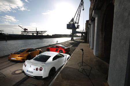 Porsche 911 Turbo S Exclusive 991 Audi R8 V10 Plus Nissan GT-R Test