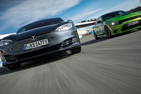 Tesla Model S P100D - Dodge Charger Hellcat - Test 