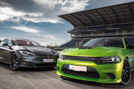 Tesla Model S P100D - Dodge Charger Hellcat - Test 