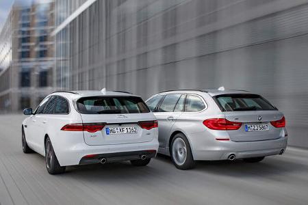 BMW 530d Touring xDrive Luxury Line, Jaguar XF Sportbrake 25d AWD Portfolio, Exterieur